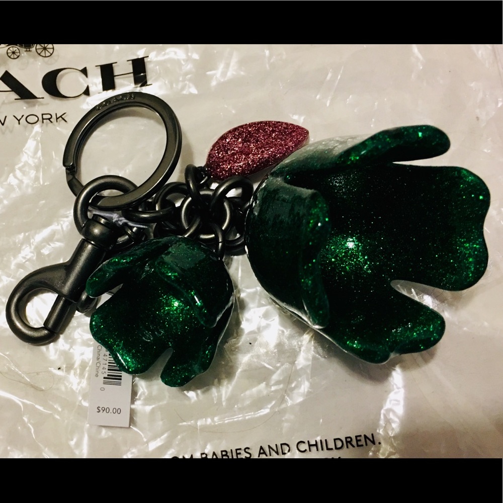 COACH New York glitter keychain. NWT